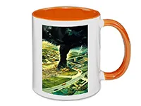 Taza sublimable de color interior de 11oz con asa redonda